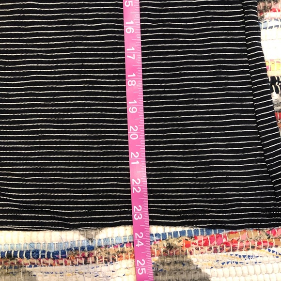 Ann Taylor Loft Cold Shoulder Ruffle Sweater Blue Striped Size Medium - Picture 8 of 8